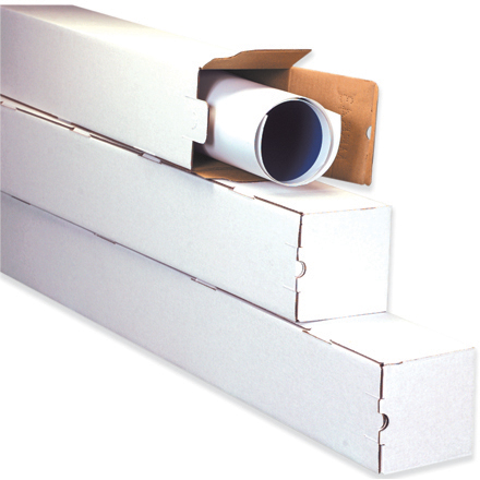 5 x 5 x 37" White Square Mailing Tubes