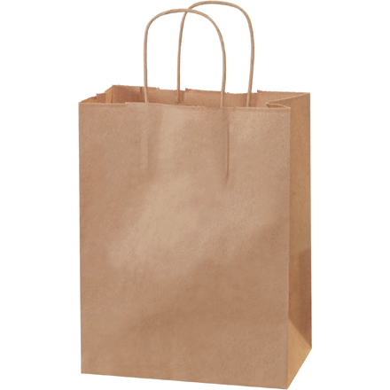 8 x 4 <span class='fraction'>1/2</span> x 10 <span class='fraction'>1/4</span>" Kraft Paper Shopping Bags - 50 PK