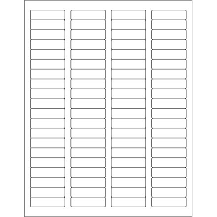 1 <span class='fraction'>3/4</span> x 1/2" White Rectangle Laser Labels - 10 Sheet Pack