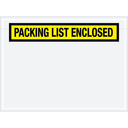 6 <span class='fraction'>3/4</span> x 5" Yellow "Packing List Enclosed" Envelopes