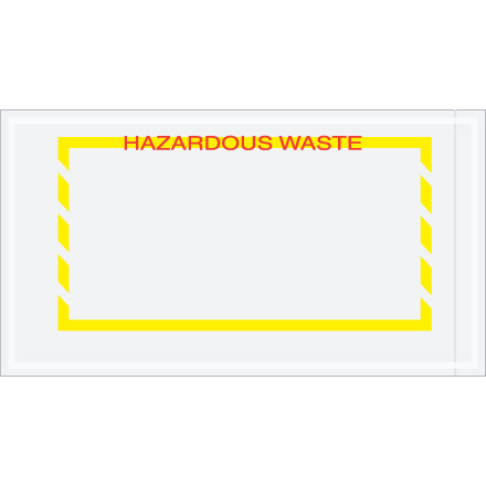5 <span class='fraction'>1/2</span> x 10" Yellow Border "Hazardous Waste" Document Envelopes