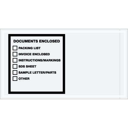 5 <span class='fraction'>1/2</span> x 10" "Documents Enclosed" Transportation Envelopes