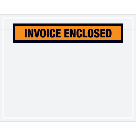 7 x 5 <span class='fraction'>1/2</span>" Orange "Invoice Enclosed" Envelopes